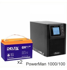 ИБП POWERMAN ONLINE 1000 Plus + Delta GX 12-100