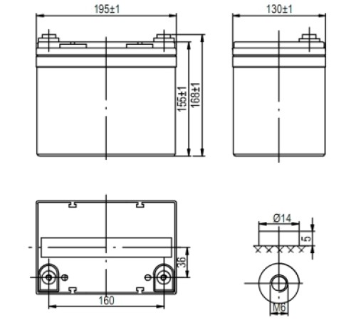 Аккумуляторная батарея Delta DTM 1233 L