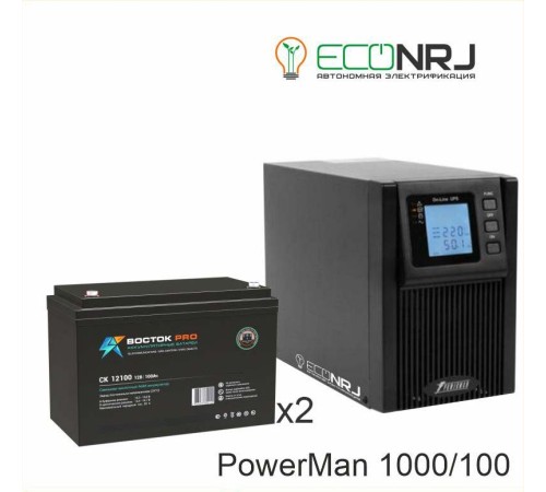 ИБП POWERMAN ONLINE 1000 Plus + ВОСТОК PRO СК-12100