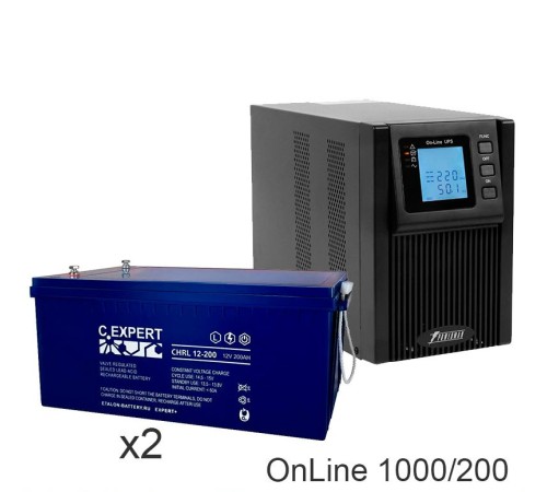 ИБП POWERMAN ONLINE 1000 Plus + ETALON CHRL 12-200