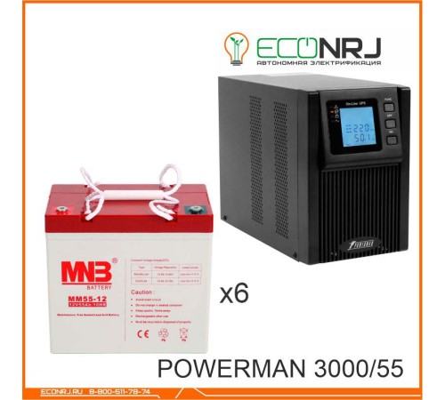 ИБП POWERMAN ONLINE 3000 Plus + MNB MМ55-12