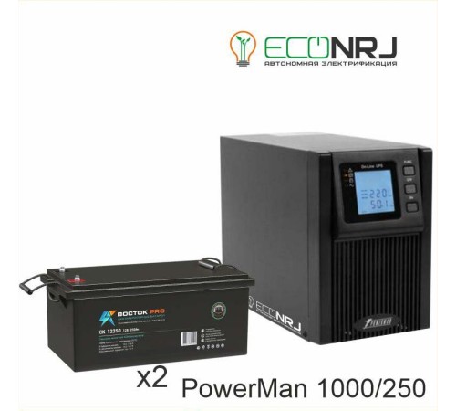 ИБП POWERMAN ONLINE 1000 Plus + ВОСТОК PRO СК-12250