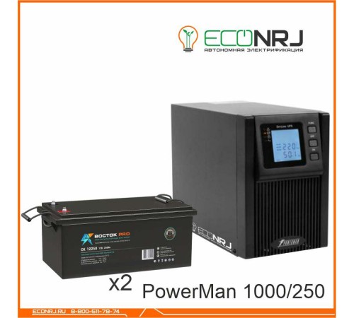 ИБП POWERMAN ONLINE 1000 Plus + ВОСТОК PRO СК-12250