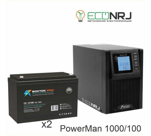 ИБП POWERMAN ONLINE 1000 Plus + ВОСТОК PRO СХ-12100