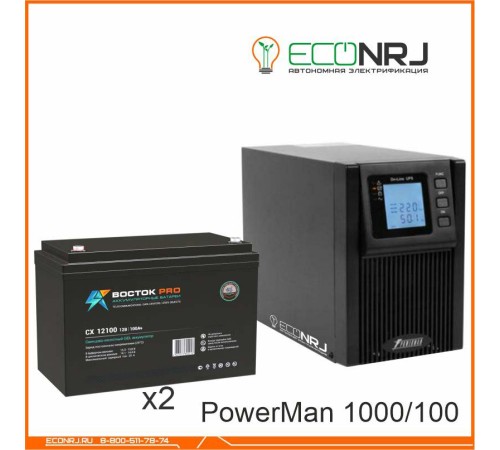 ИБП POWERMAN ONLINE 1000 Plus + ВОСТОК PRO СХ-12100