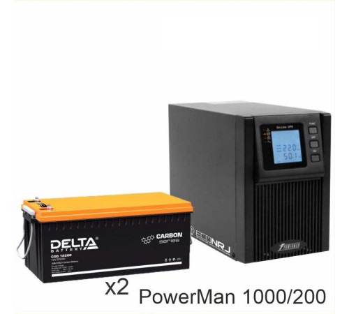 ИБП POWERMAN ONLINE 1000 Plus + Delta CGD 12200