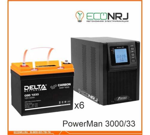 ИБП POWERMAN ONLINE 3000 Plus + Delta CGD 1233