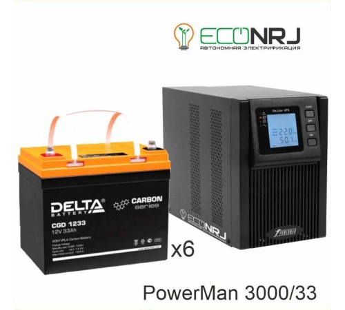 ИБП POWERMAN ONLINE 3000 Plus + Delta CGD 1233