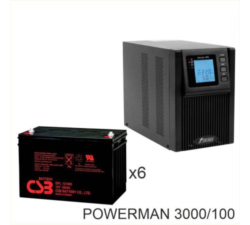 ИБП POWERMAN ONLINE 3000 Plus + CSB GP121000