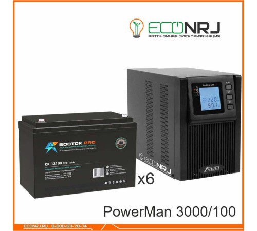 ИБП POWERMAN ONLINE 3000 Plus + ВОСТОК PRO СК-12100