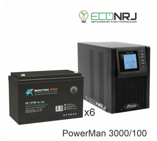 ИБП POWERMAN ONLINE 3000 Plus + ВОСТОК PRO СК-12100