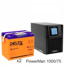 ИБП POWERMAN ONLINE 1000 Plus + Delta GEL 12-75