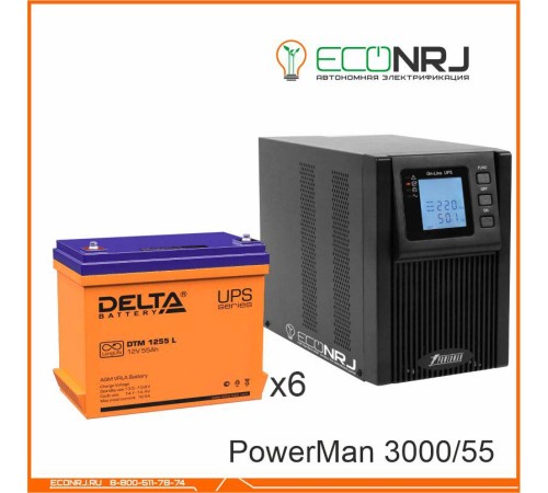 ИБП POWERMAN ONLINE 3000 Plus + Delta DTM 1255 L