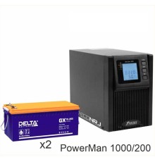 ИБП POWERMAN ONLINE 1000 Plus + Delta GX 12-200