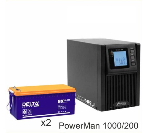 ИБП POWERMAN ONLINE 1000 Plus + Delta GX 12-200