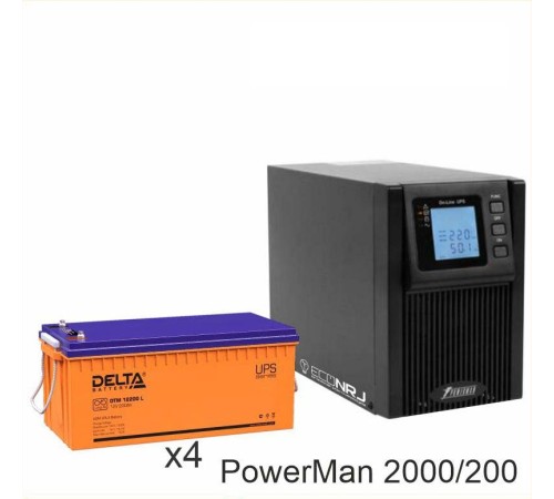 ИБП POWERMAN ONLINE 2000 Plus + Delta DTM 12200 L