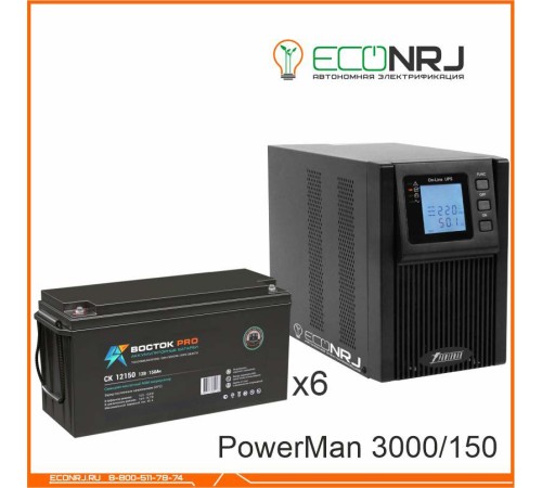 ИБП POWERMAN ONLINE 3000 Plus + ВОСТОК PRO СК-12150