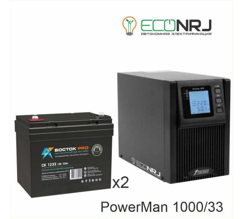 ИБП POWERMAN ONLINE 1000 Plus + ВОСТОК PRO СК-1233