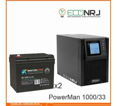 ИБП POWERMAN ONLINE 1000 Plus + ВОСТОК PRO СК-1233