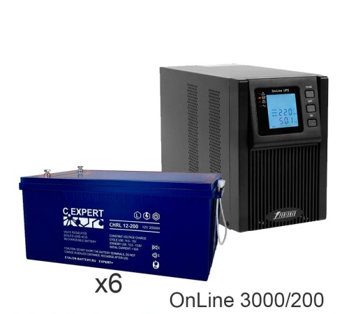 ИБП POWERMAN ONLINE 3000 Plus + ETALON CHRL 12-200