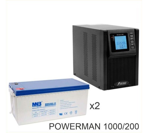 ИБП POWERMAN ONLINE 1000 Plus + MNB MNG200-12