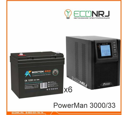 ИБП POWERMAN ONLINE 3000 Plus + ВОСТОК PRO СК-1233