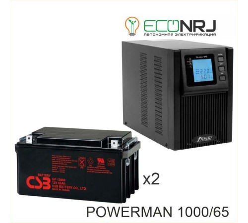 ИБП POWERMAN ONLINE 1000 Plus + CSB GP12650