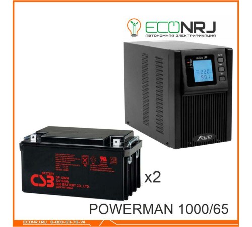 ИБП POWERMAN ONLINE 1000 Plus + CSB GP12650