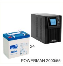 ИБП POWERMAN ONLINE 2000 Plus + MNB MNG55-12