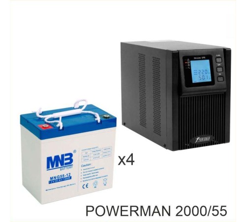 ИБП POWERMAN ONLINE 2000 Plus + MNB MNG55-12