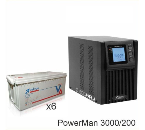 ИБП POWERMAN ONLINE 3000 Plus + Vektor GL 12-200