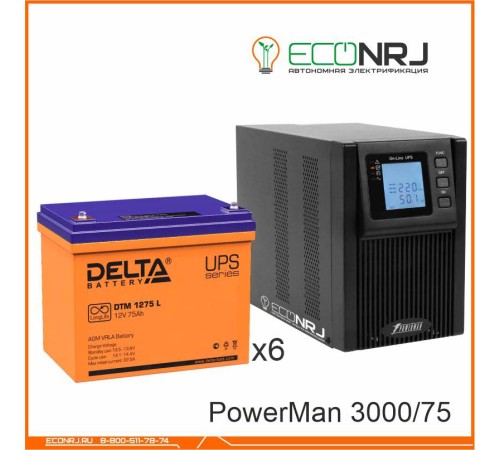 ИБП POWERMAN ONLINE 3000 Plus + Delta DTM 1275 L