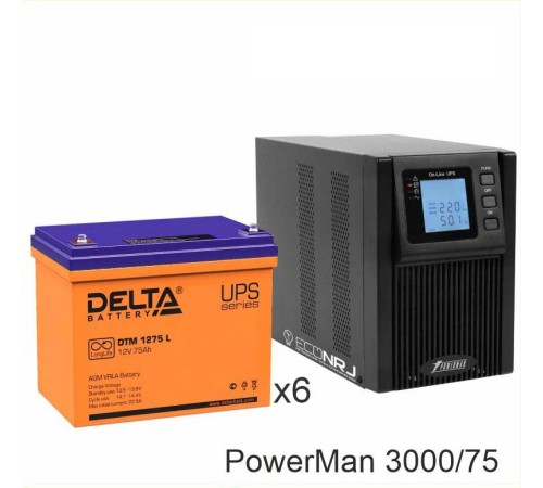 ИБП POWERMAN ONLINE 3000 Plus + Delta DTM 1275 L