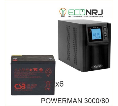 ИБП POWERMAN ONLINE 3000 Plus + CSB GPL12800