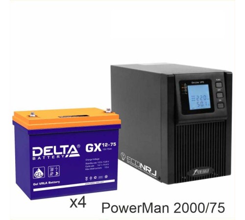 ИБП POWERMAN ONLINE 2000 Plus + Delta GX 12-75