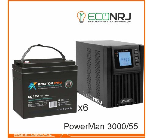 ИБП POWERMAN ONLINE 3000 Plus + ВОСТОК PRO СК-1255