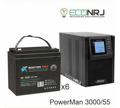 ИБП POWERMAN ONLINE 3000 Plus + ВОСТОК PRO СК-1255