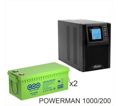 ИБП POWERMAN ONLINE 1000 Plus + WBR GPL122000