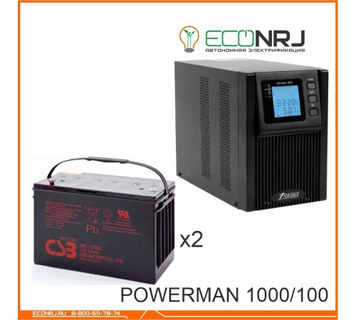 ИБП POWERMAN ONLINE 1000 Plus + CSB GPL121000