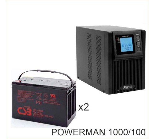 ИБП POWERMAN ONLINE 1000 Plus + CSB GPL121000