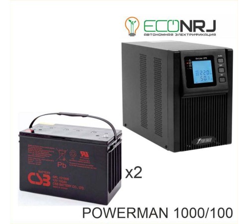 ИБП POWERMAN ONLINE 1000 Plus + CSB GPL121000