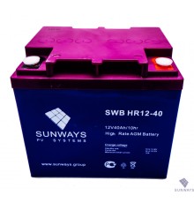 Аккумуляторная батарея SUNWAYS HR 12-40