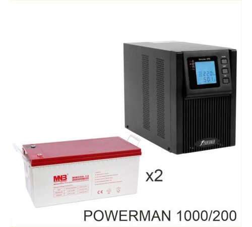 ИБП POWERMAN ONLINE 1000 Plus + MNB MМ200-12