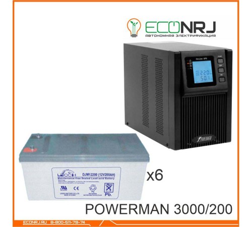 ИБП POWERMAN ONLINE 3000 Plus + LEOCH DJM12200