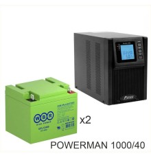 ИБП POWERMAN ONLINE 1000 Plus + WBR GPL12400