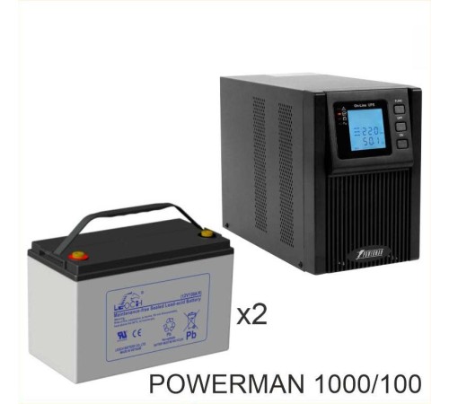 ИБП POWERMAN ONLINE 1000 Plus + LEOCH DJM12100