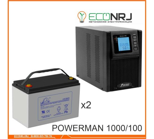 ИБП POWERMAN ONLINE 1000 Plus + LEOCH DJM12100