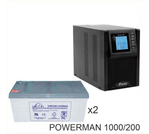 ИБП POWERMAN ONLINE 1000 Plus + LEOCH DJM12200