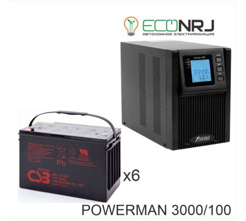 ИБП POWERMAN ONLINE 3000 Plus + CSB GPL121000