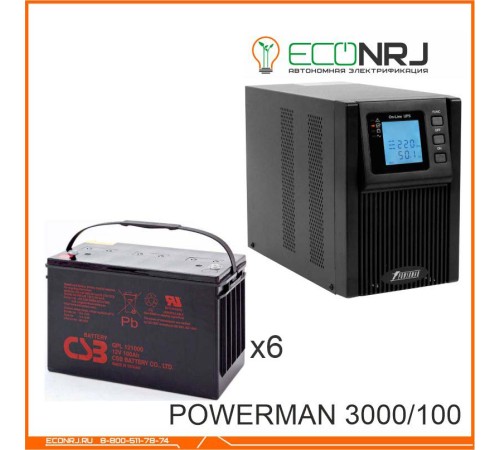 ИБП POWERMAN ONLINE 3000 Plus + CSB GPL121000